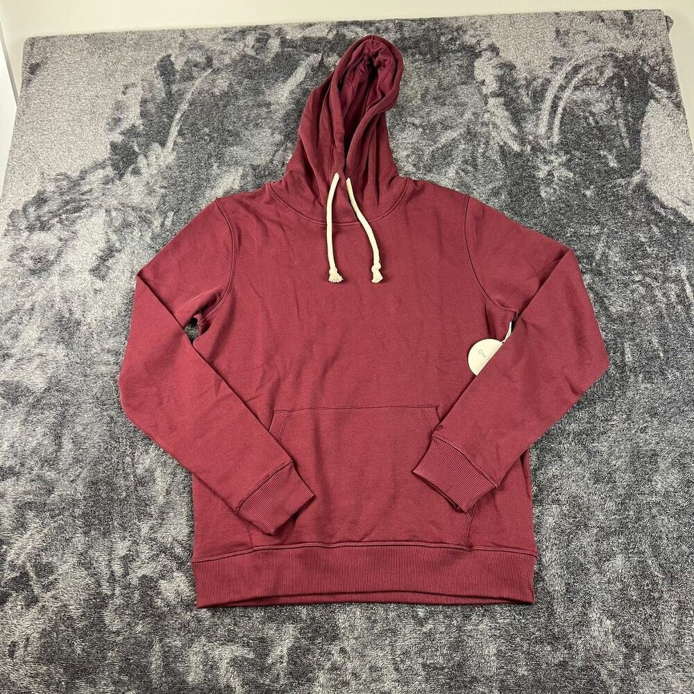 Pact Unisex One For All Hoodie Sweatshirt Fleece S Maroon Pullover NWT